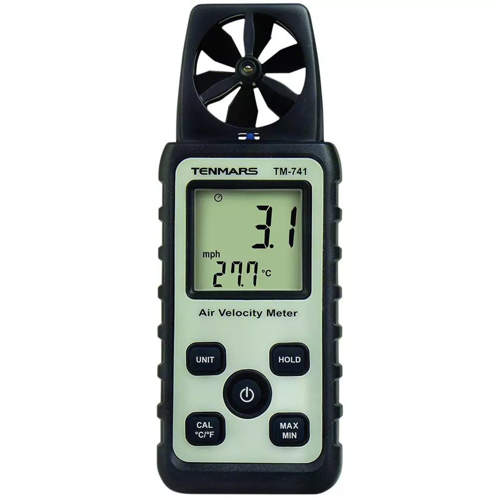 KENIS Pocket Anemometer 2 AAA batteries (included) Power Supply Soft case Included Components, TM-741