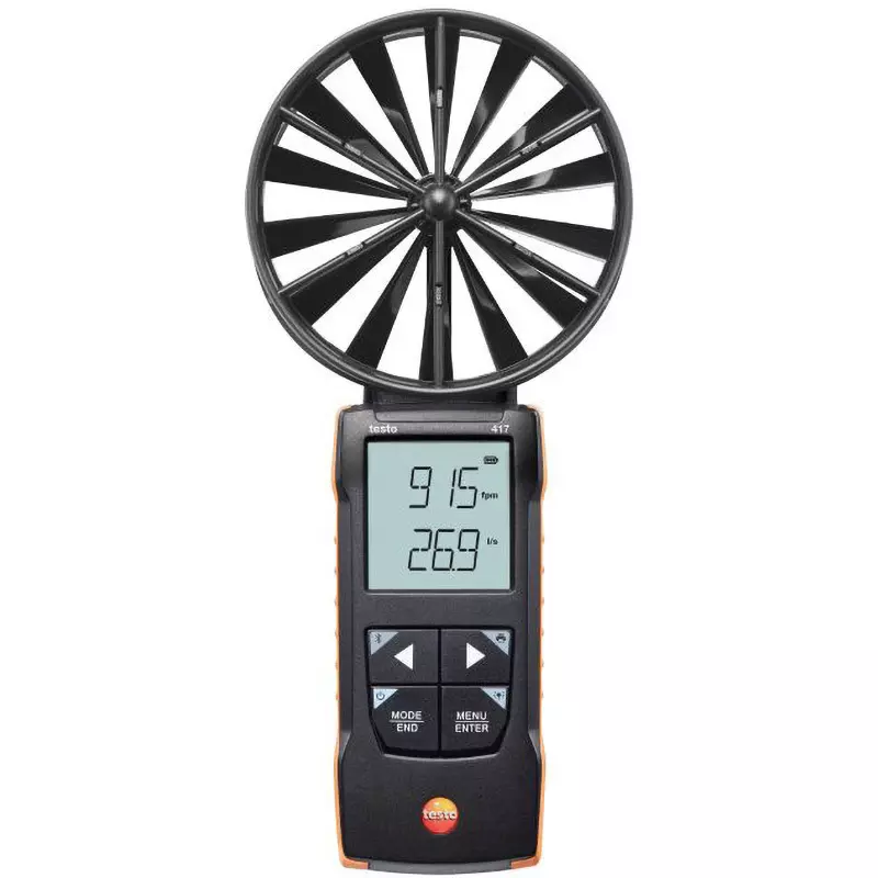 Testo Vane Anemometer Case, dry cell, shipping inspection report Included Components ABS+PC/TPE Housing, 0563 0417