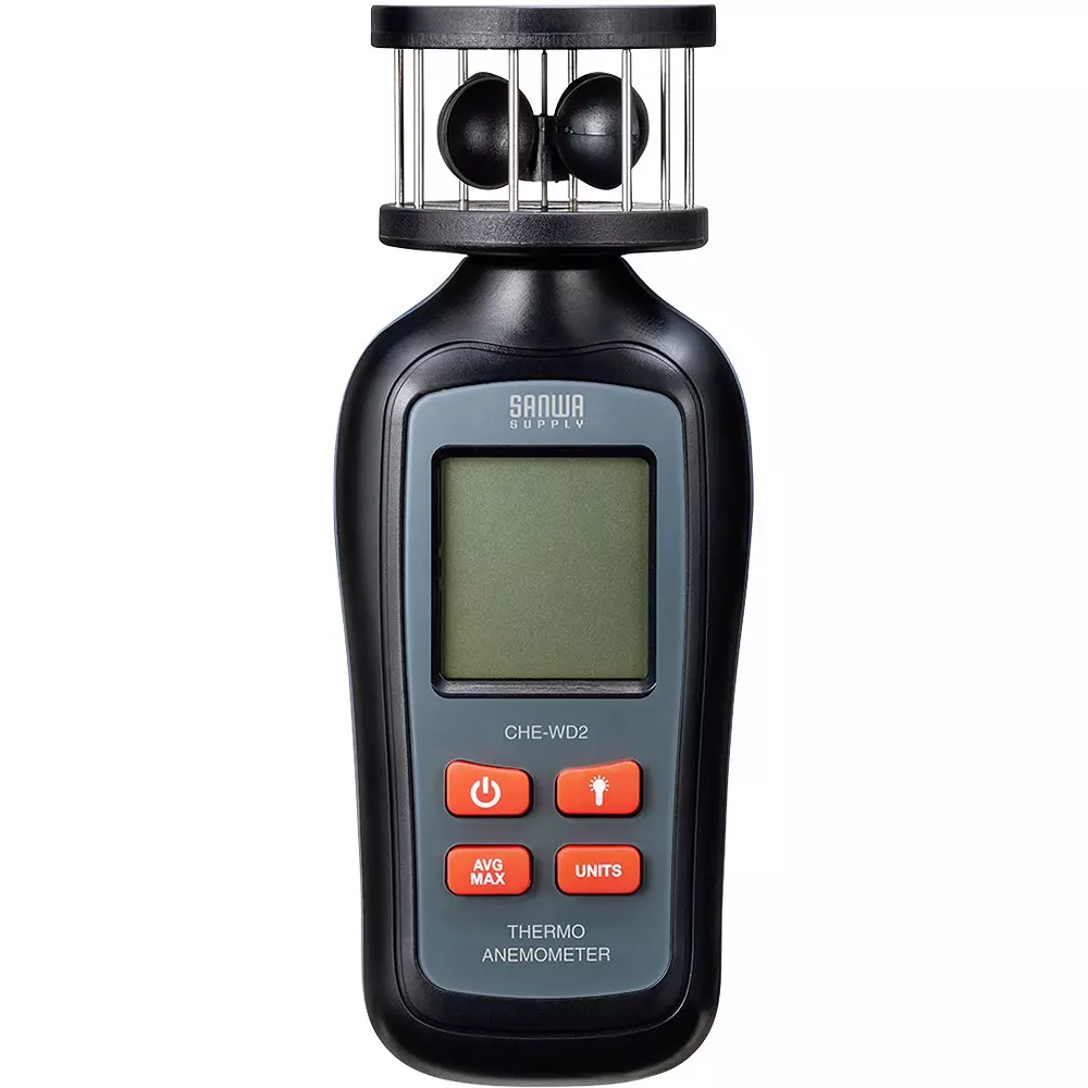 SANWA SUPPLY Digital Anemometer Weight: Approximately 123 g Switchable measurement unit: m / s, km / h Operating, CHE-WD2