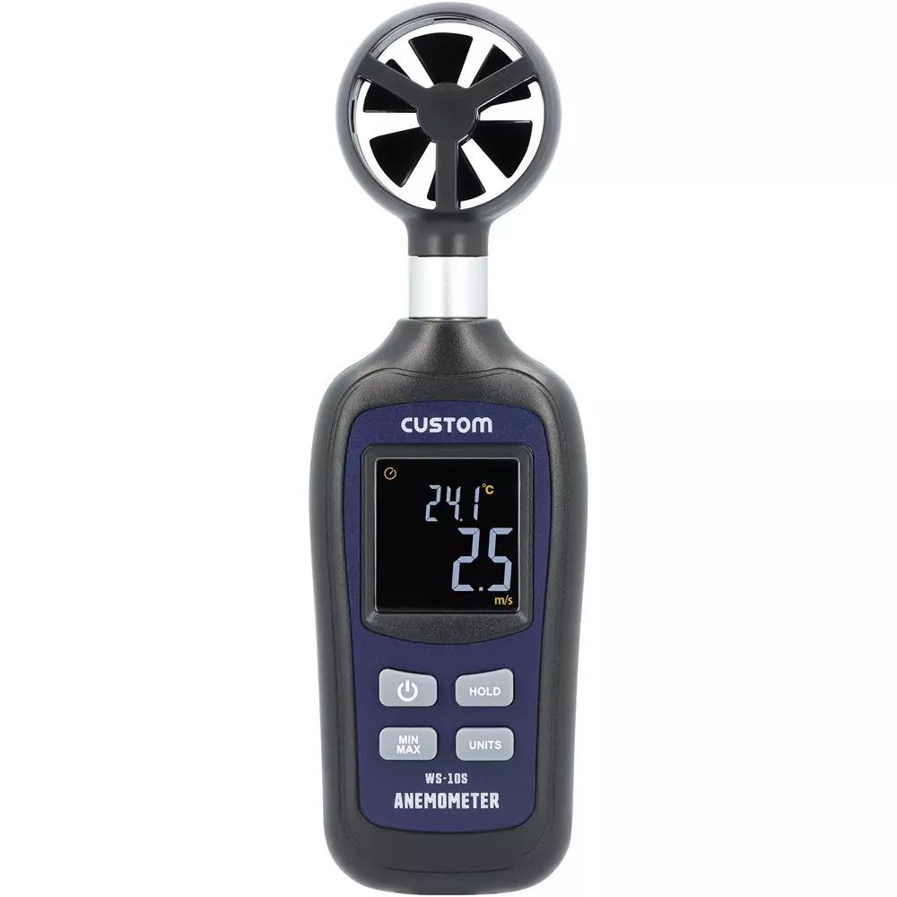 CUSTOM Digital Anemometer 3 xAAA batteries (sold separately) Power Supply, WS-10S