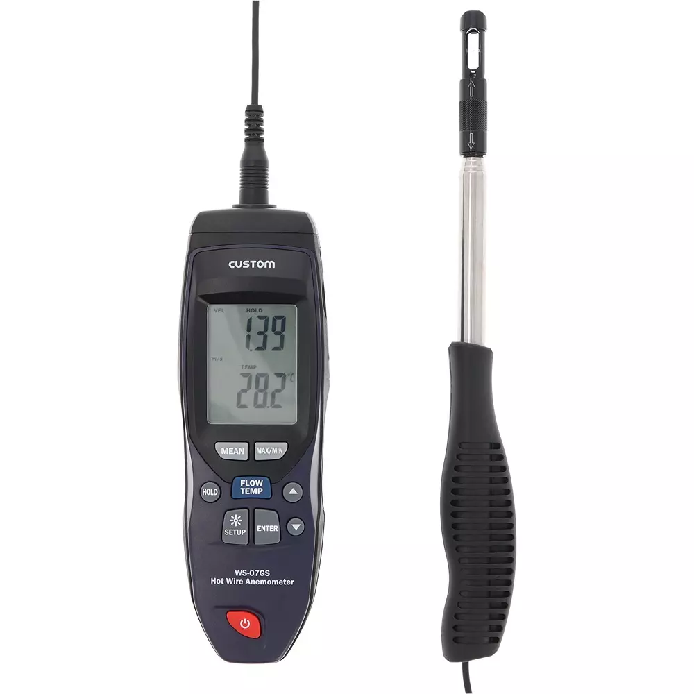 CUSTOM Digital Anemometer 9 V square batteryx1 Power Supply, WS-07GS