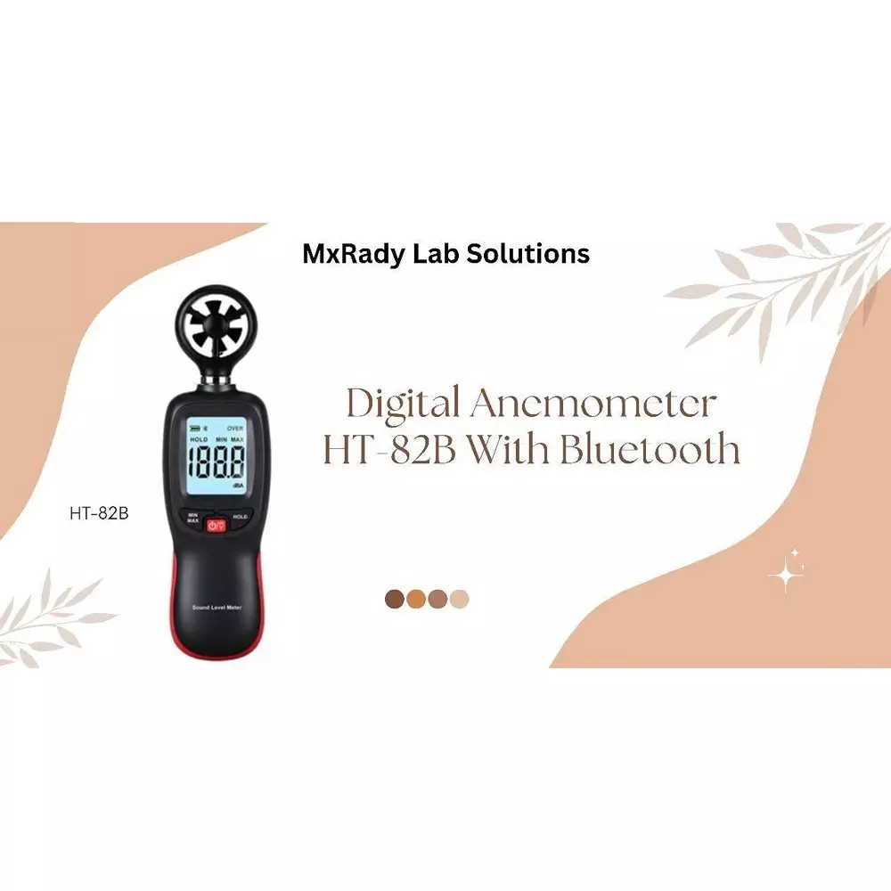 KERRO Digital Anemometer with Bluetooth, 0-30 m/s Wind Speed Range and ±5% Accuracy, HT-82B