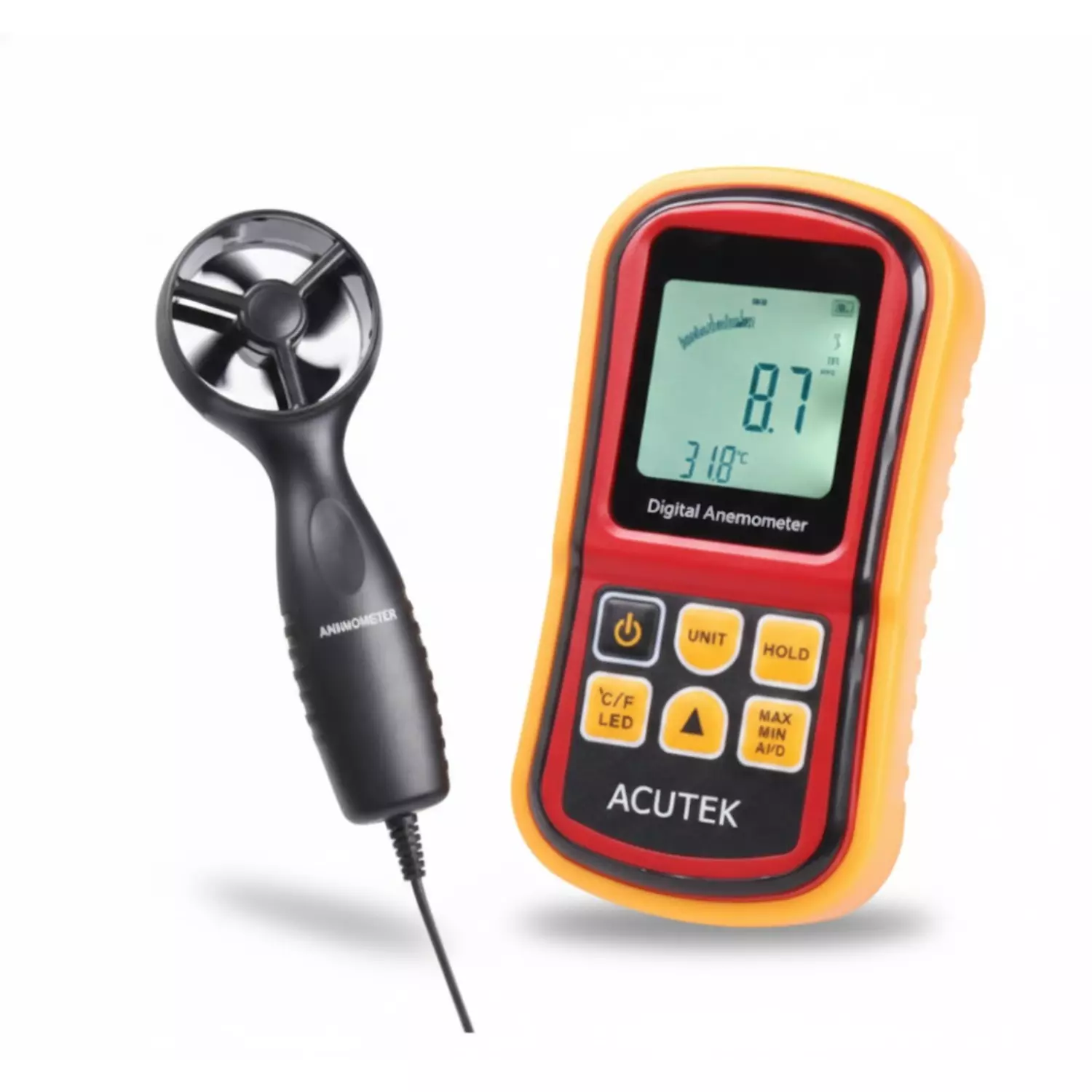 Acutek Anemometer 0-45 mps Range, ±3% Accuracy and -10℃-+50℃ Operating Temperature, AN-219P