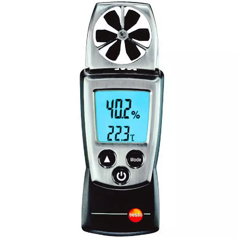Testo Pocket Line Vane Anemometer Digital Temperature Display -10 to 50 ℃ Operating Temperature, 0560 4102