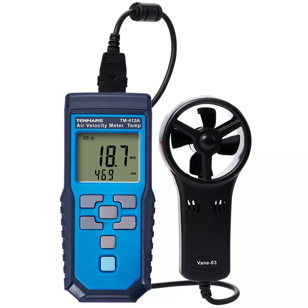 KENIS Wind Speed/Air Volume Meter 006 P (9 V) batteryx1 (included for testing) Power Supply, TM-412A