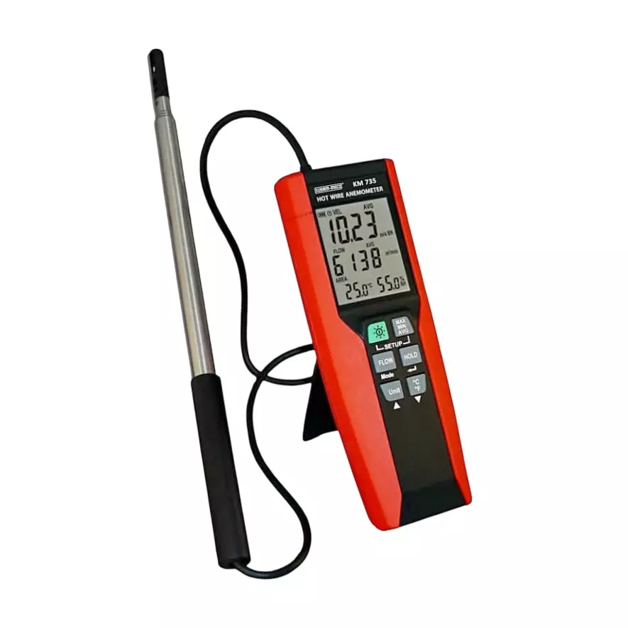 KUSAM-MECO Hot Wire Anemometer Air Velocity: 0~25 m/s (0~5000 ft/min), KM 735