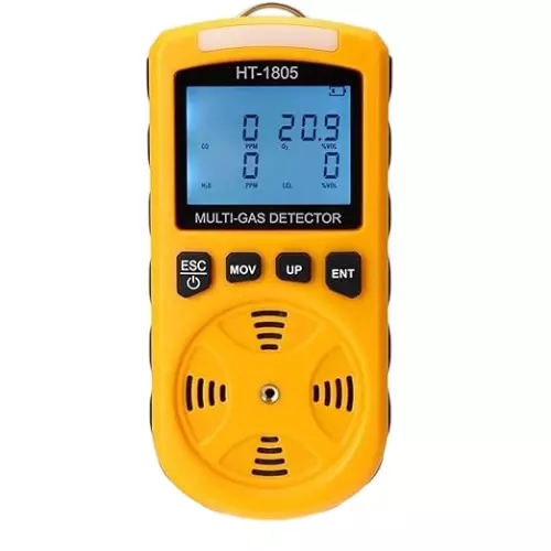 HSETIN 4 in 1 Multi Gas Detector for O2, CO, H2S & LEL (Inflammable Gas), HT-1805