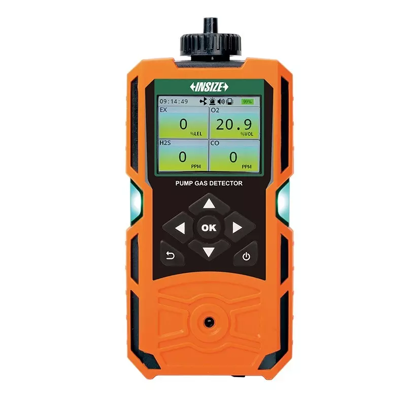 INSIZE Pump Gas Detector for Combustible gas/EX, O₂, CO, H₂S, Pump Sampling Method and 2 Years Sensor Lifetime, 0616-MG04
