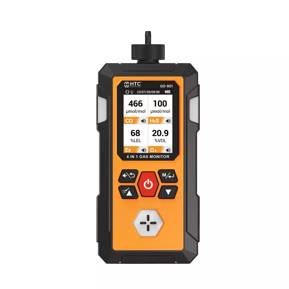 HTC 4 in 1 Gas Detector 0–1000 µmol/mol Measurement Range CO, GD-801
