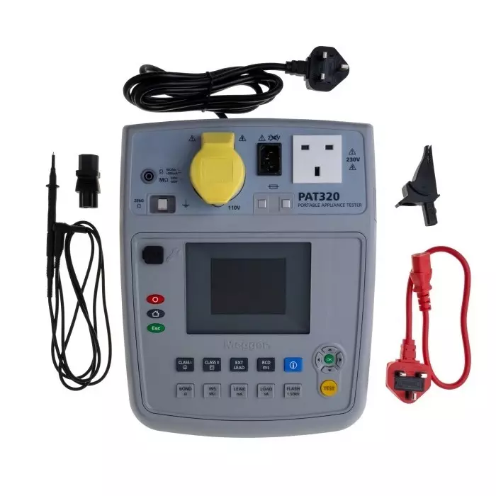 Megger PAT320 PAT Tester, Class I, Class II Test Type, 1000-740