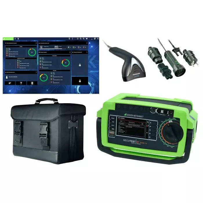 GOSSEN METRAWATT SECUTEST LEMONGREEN PAT Testing Kit AC and DC Patient Lea kAge Current Class I Class II Class IT, M708E