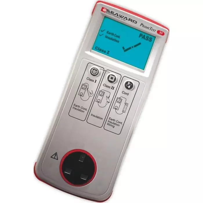 Seaward PrimeTest 50 UK PAT Tester Class I Class II Test Type With RS Calibration, 347A911
