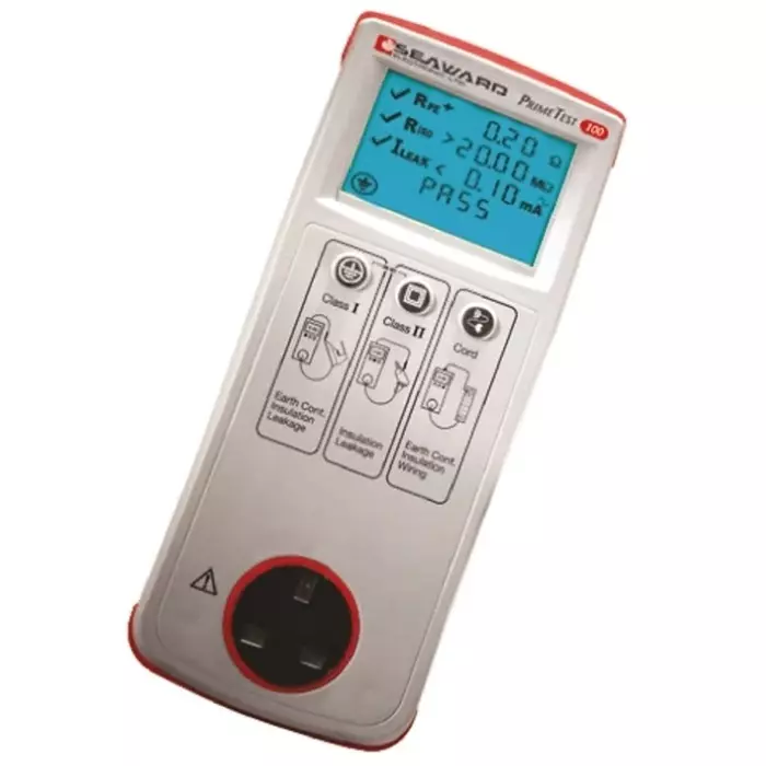 Seaward PrimeTest 100 UK PAT Tester Class I Class II Test Type With RS Calibration, 344A911