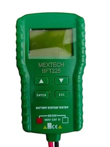MEXTECH Battery Tester Large LCD Display 8 to 36 V Range 3 to 250 Ah Quick Test 100 to 1700 CCA CCA Range, BFT225
