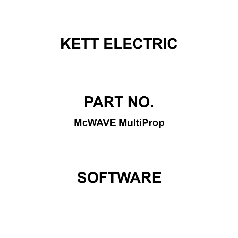Kett Electric Software PC running Windows95 / 98 / NT Operating Environment, McWAVE MultiProp
