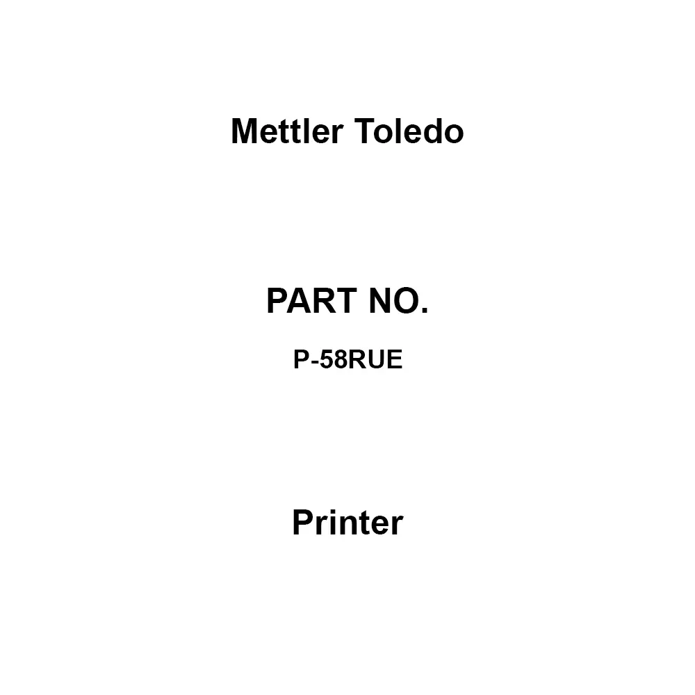 Mettler Toledo Printer General Measurement Application, P-58RUE