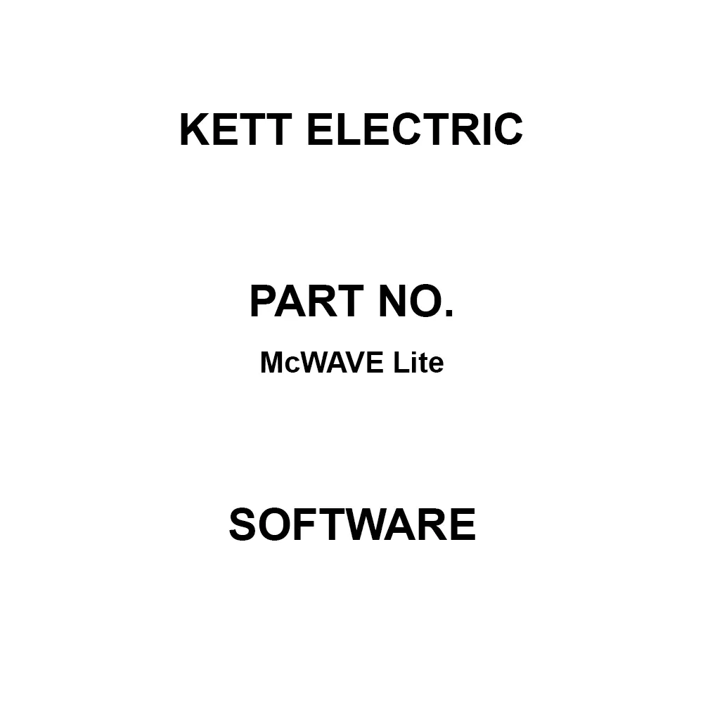 Kett Electric Software PC running Windows95 / 98 / NT Operating Environment, McWAVE Lite