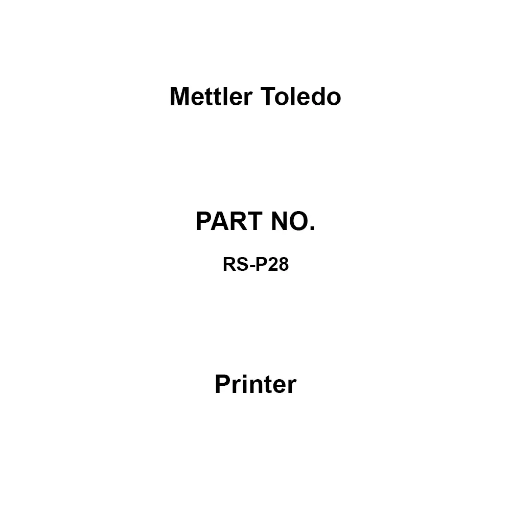 Mettler Toledo Printer RS232 C Interface Statistics, totals: yes Application, RS-P28