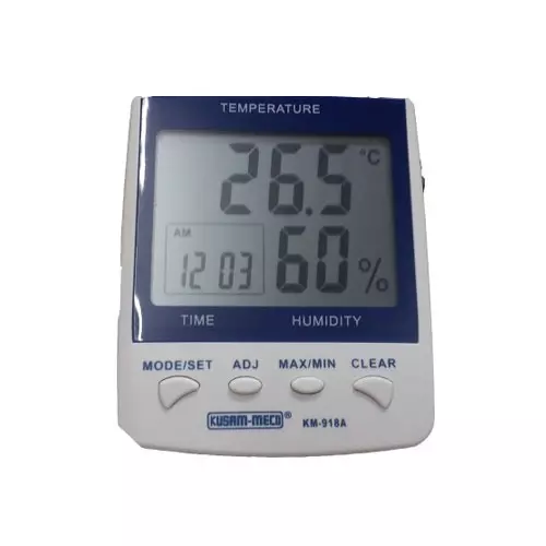 KUSAM-MECO KM-918 A Thermo Hygrometer Clock Temperature & Humidity Display
