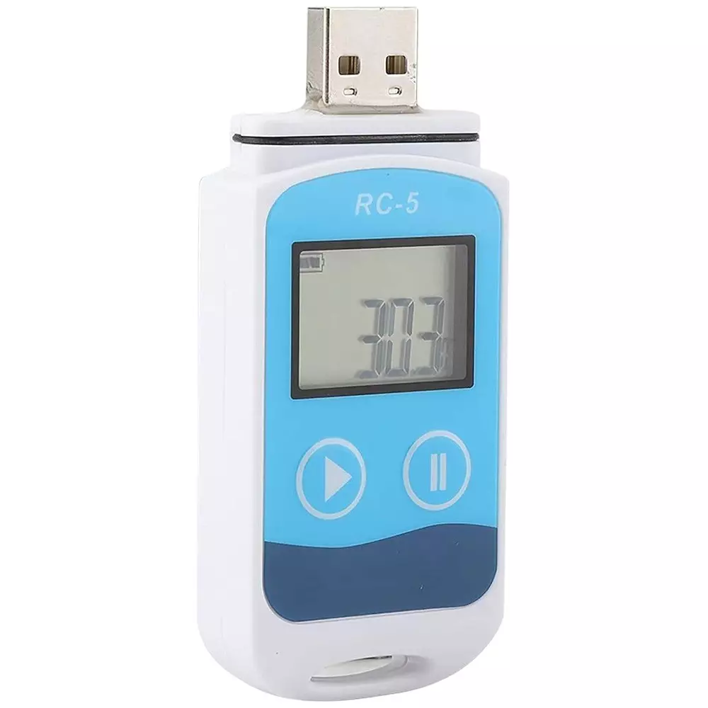 HSETIN USB Temperature Data Logger Temperature & Humidity Sensor with LCD Display and 3 W Power, RC-5