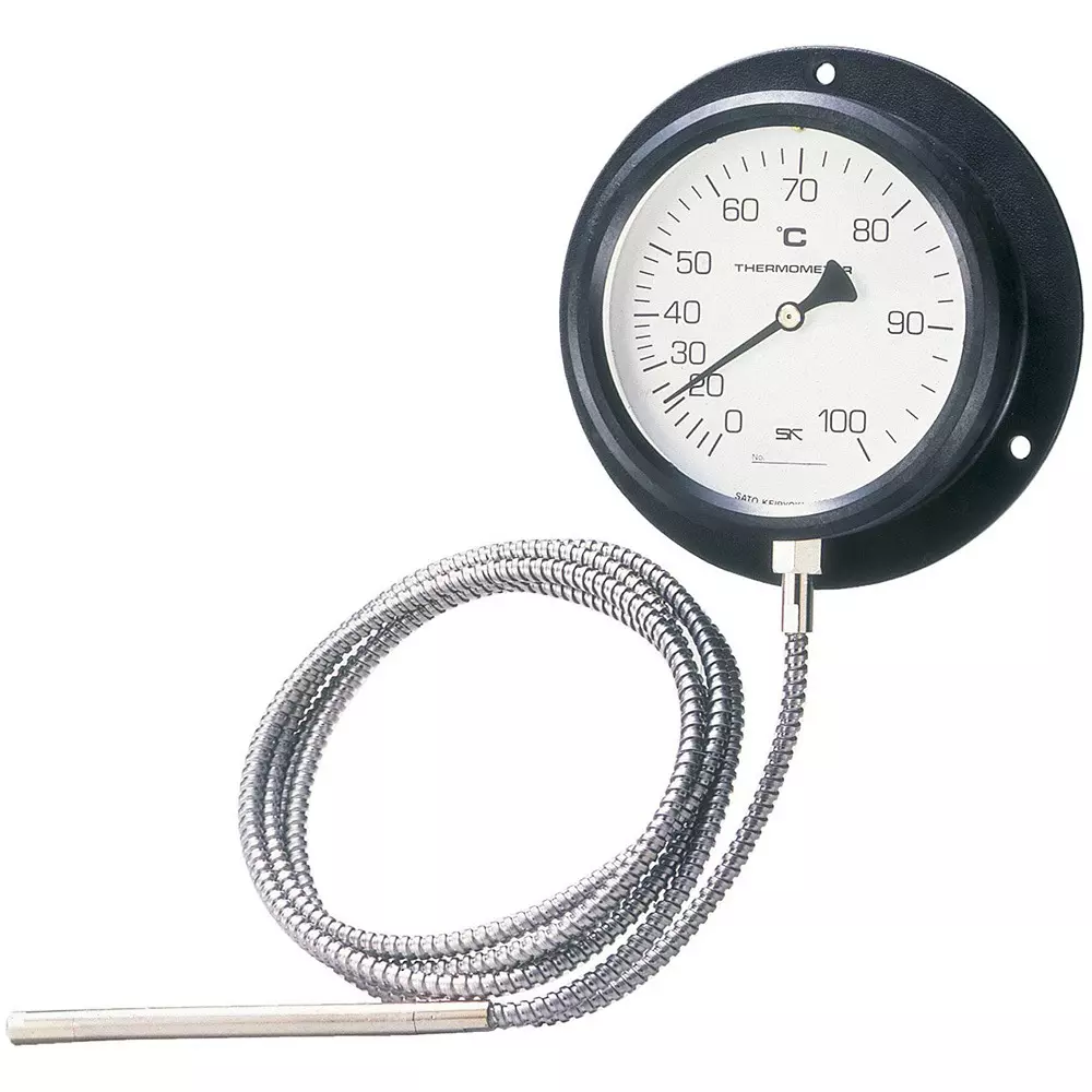 SATO KEIRYOKI Dial Thermometer 0 to 120 ℃ Measuring Range, VB-100P 0：120℃(4300-12)
