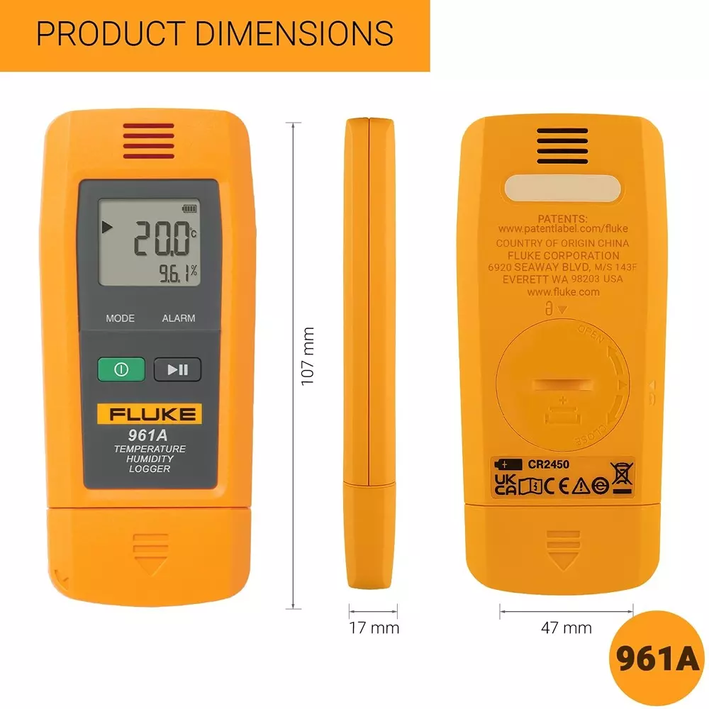 fluke-temperature-humidity-logger-300-c-to-700-c-temperature-measurement-range-and-internal-sensor-961a