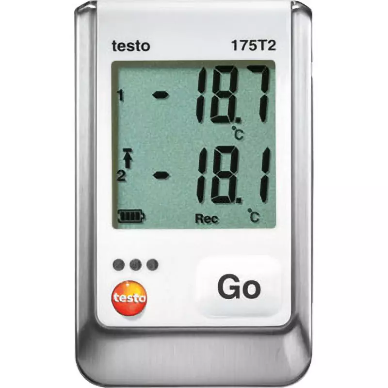 Testo Temperature Data Logger Internal: ±0.5 °C (-35 to +55 °C), External: ±0.3 °C (-40 to +120 °C) Accuracy, 0572 1752