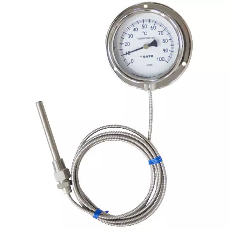 SATO KEIRYOKI Dial Thermometer 0 to 100 ℃ Measuring Range, LB-100S 0:100℃(3000-01)