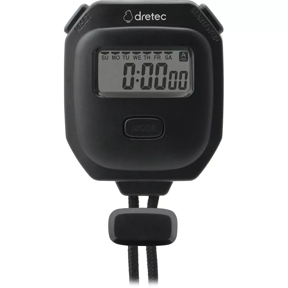 DRETEC Stopwatch 0 to 40 Operating Temperature Range (℃) [Alkaline button battery] LR44 x 1 Suitable Battery (Sound), SW-125BK