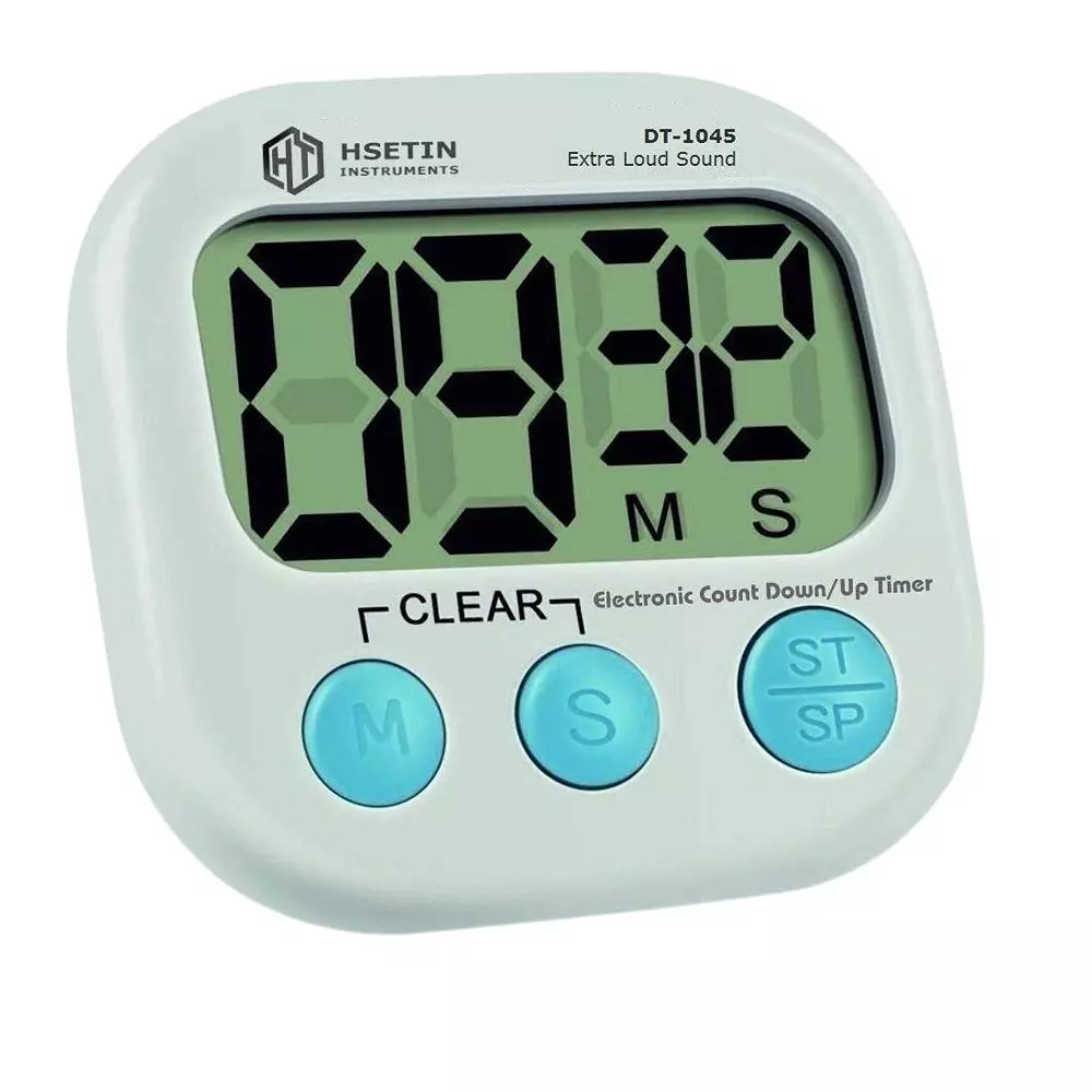 HSETIN Digital Count Down/Up Timer with Magnetic Clamp and Loud Sound for Cooking, Baking, DT-1045 Timer
