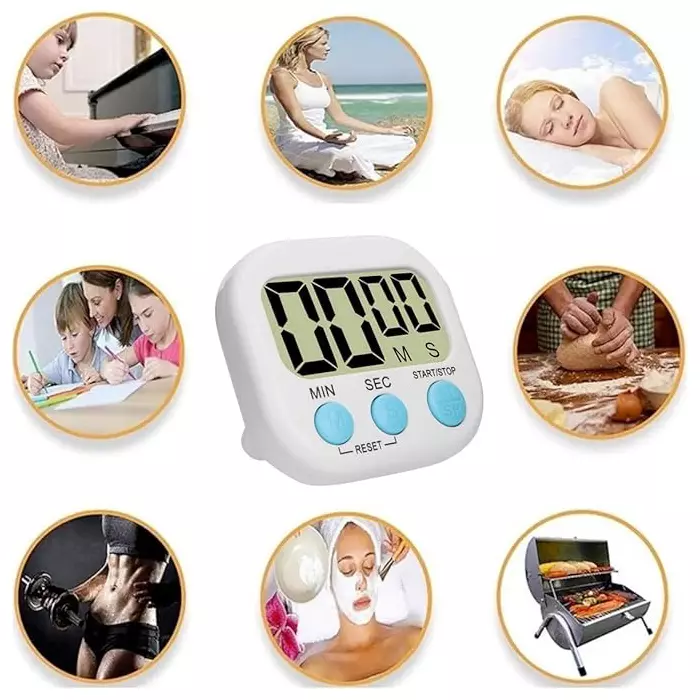 HSETIN Digital Count Down/Up Timer with Magnetic Clamp and Loud Sound for Cooking, Baking, DT-1045 Timer