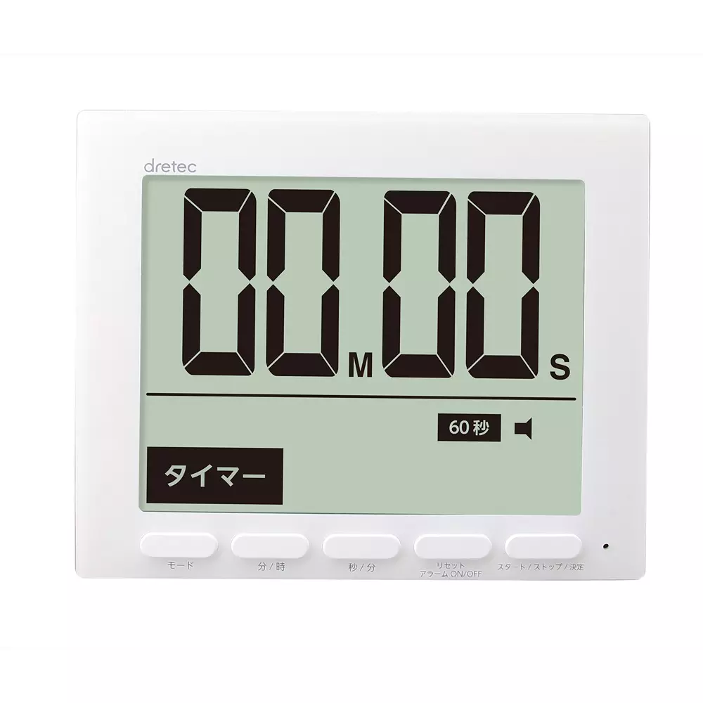 DRETEC Digital Timer [Maximum set time] 199 minutes 59 seconds, [count up time] 199 minutes 59 seconds Specifications, T-581WT
