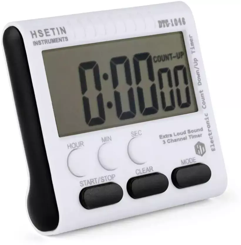 HSETIN Digital Kitchen Timer with LCD Display and Plastic Body, DT-1046