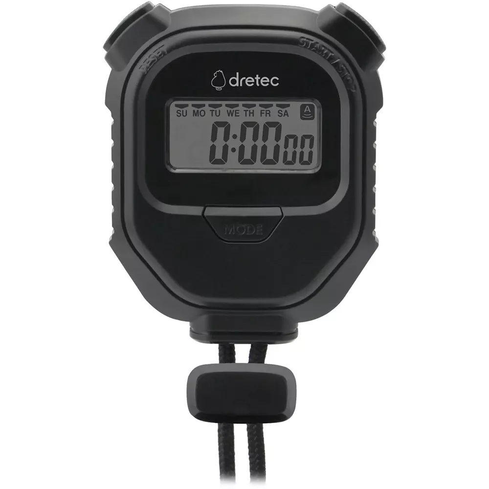 DRETEC Stopwatch 0 to 40 Operating Temperature Range (℃) [Alkaline button battery] LR44 x 1 Suitable Battery (Sound), SW-126BK