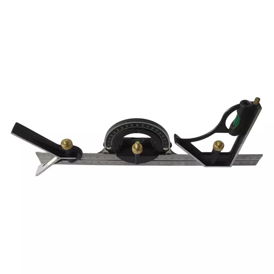 Dumdaar Angle Finder Protractor Measuring Tool Kit 300 mm Blade Length Carbon Steel Multicolor for Industrial Use