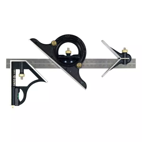 Yato Multipurpose Bevel With Protractor 300 mm Length, Stainless Steel Strip and Aluminium Body, YT-70772