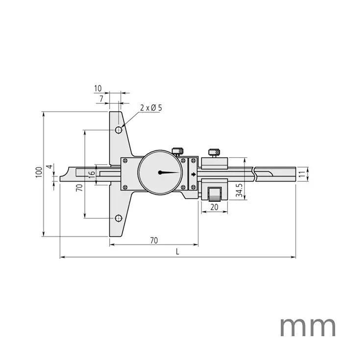 mitutoyo-dial-depth-gage-0-150-mm-range-005-mm-accuracy-527-301-50