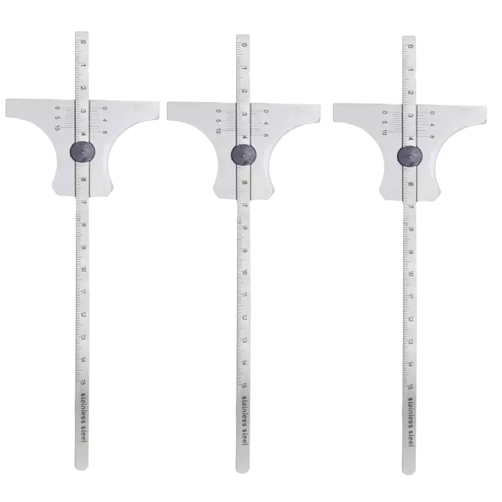 Buyohlic International Multipurpose Vernier Type Depth Gauge Stainless Steel Body White Finish Size 6 inch (150 mm), J8-XCJ5-2I8Y (Pack of 3)