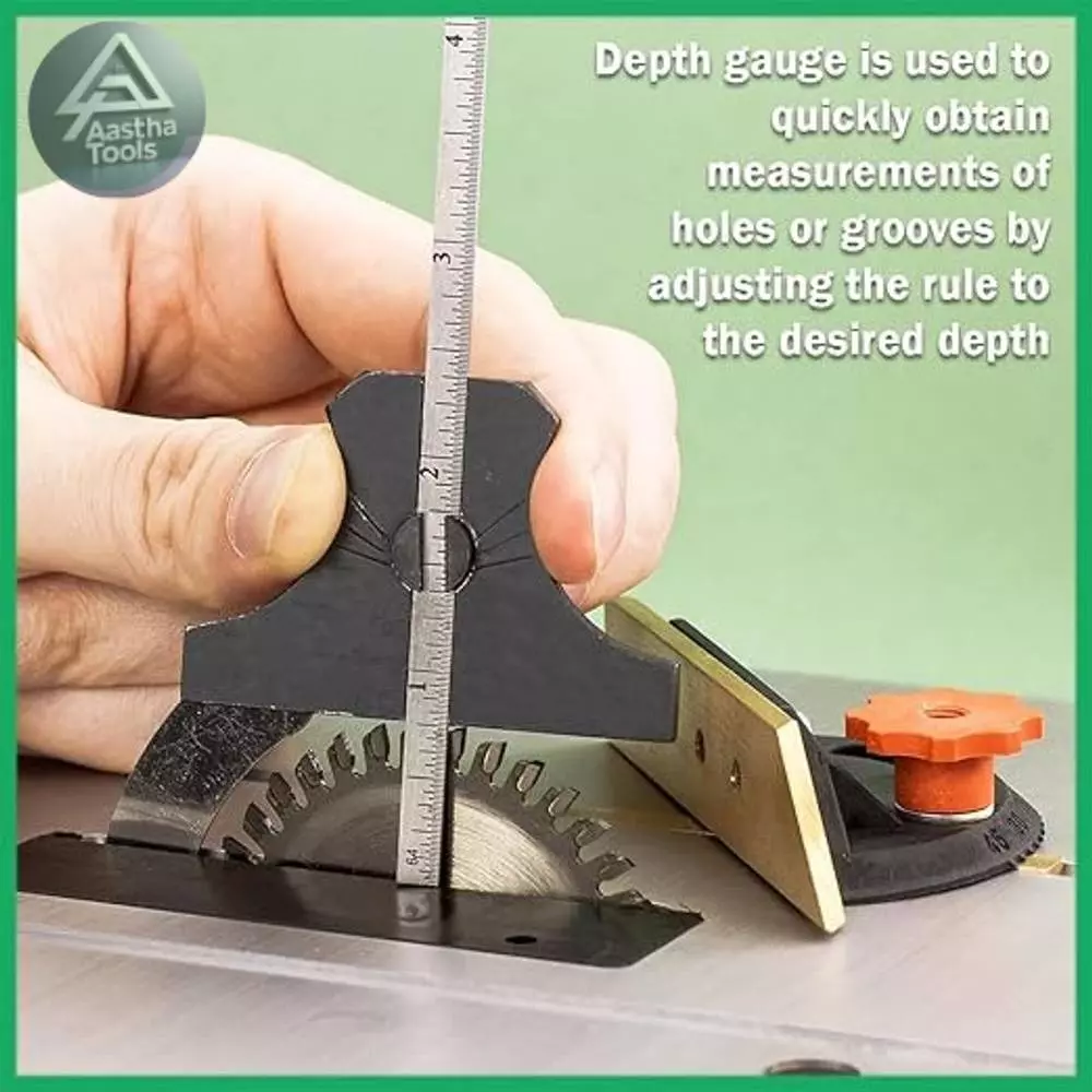 Aastha Tools Depth Gauge Stainless Steel 6 Inch (150 mm)