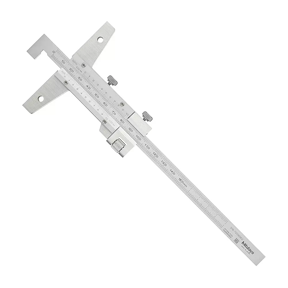 Mitutoyo Hook End and Fine Adjustment Vernier Depth Gage 0-150 mm Measurement Range, 527-411