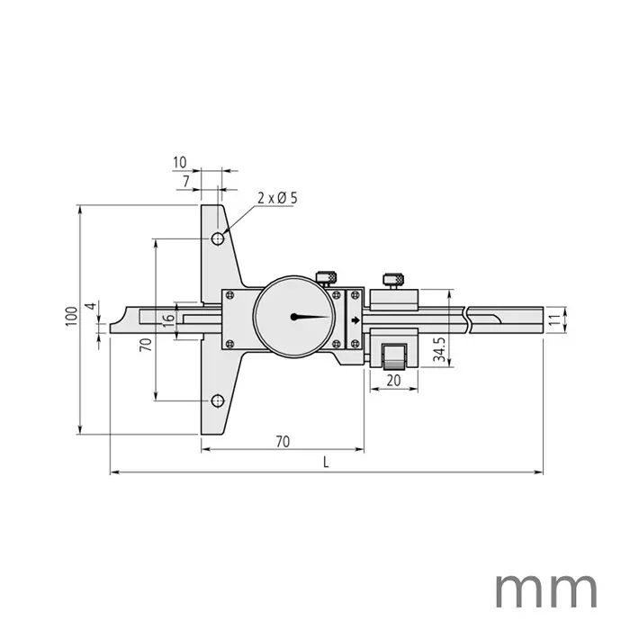 mitutoyo-dial-depth-gage-0-150-mm-range-002-mm-accuracy-527-311-50