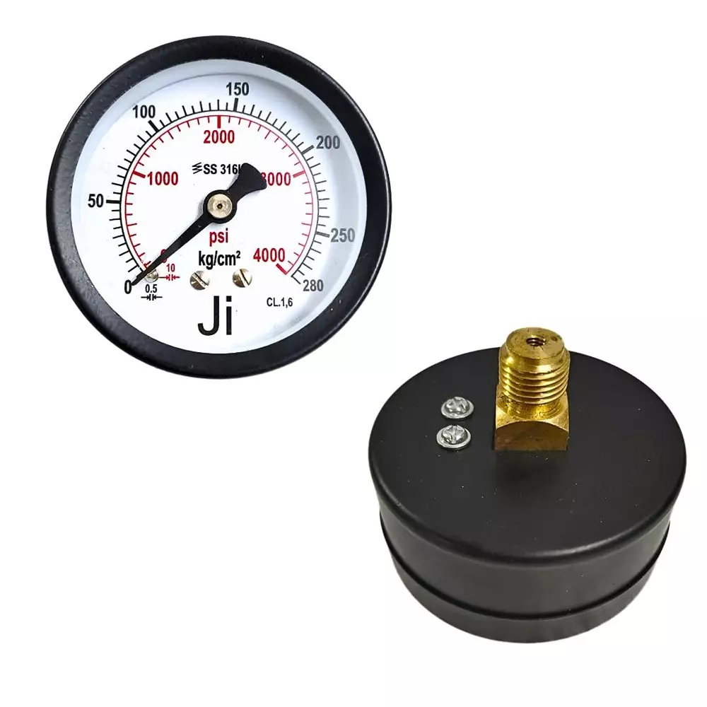 Japsin Instrumentation Commercial Pressure Gauge 0-280 Kg/cm² Range 63 mm (2½ Inch) Dial Size, JIPL-CPG-63MM-1
