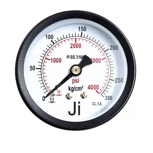 Japsin Instrumentation Commercial Pressure Gauge 0-280 Kg/cm² Range 63 mm (2½ Inch) Dial Size, JIPL-CPG-63MM-1