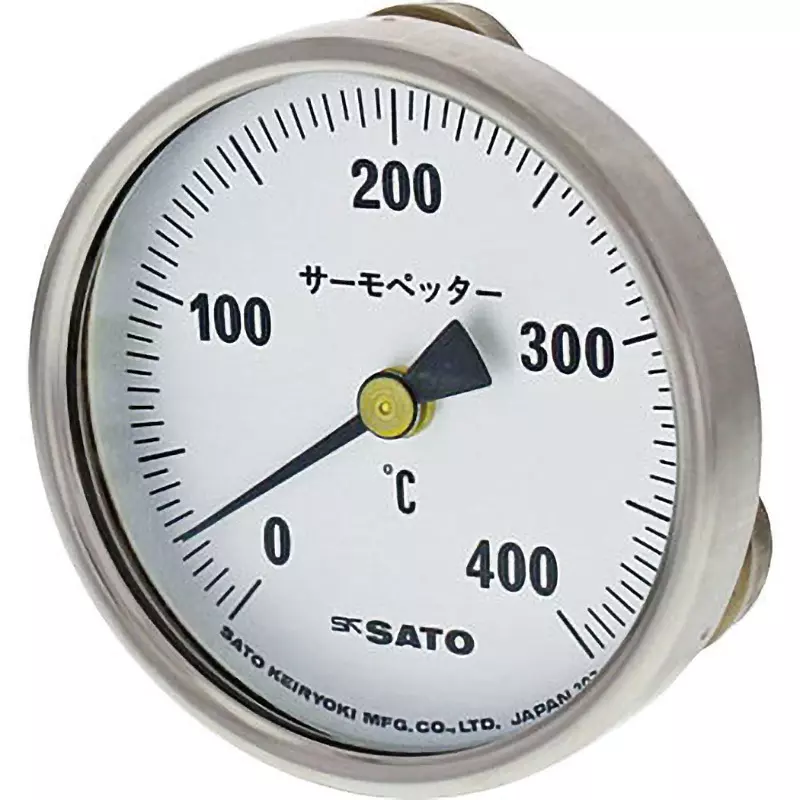 SATO KEIRYOKI Bimetal Thermometer 0 to 400 ℃ Measuring Range, 2340-B(2340-40)