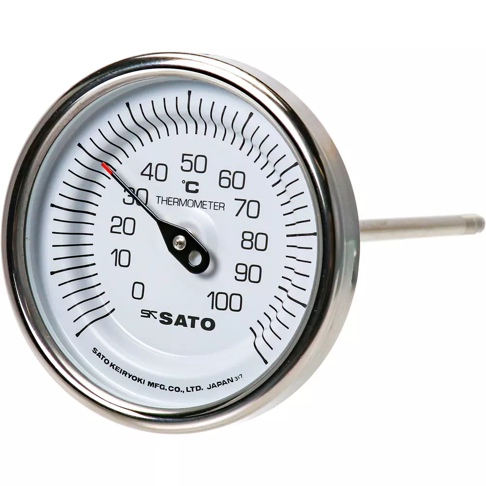 SATO KEIRYOKI Bimetal Thermometer 0 to 100 ℃ Measuring Range, BM-T-90S 0:100℃ 200L(2010-36)