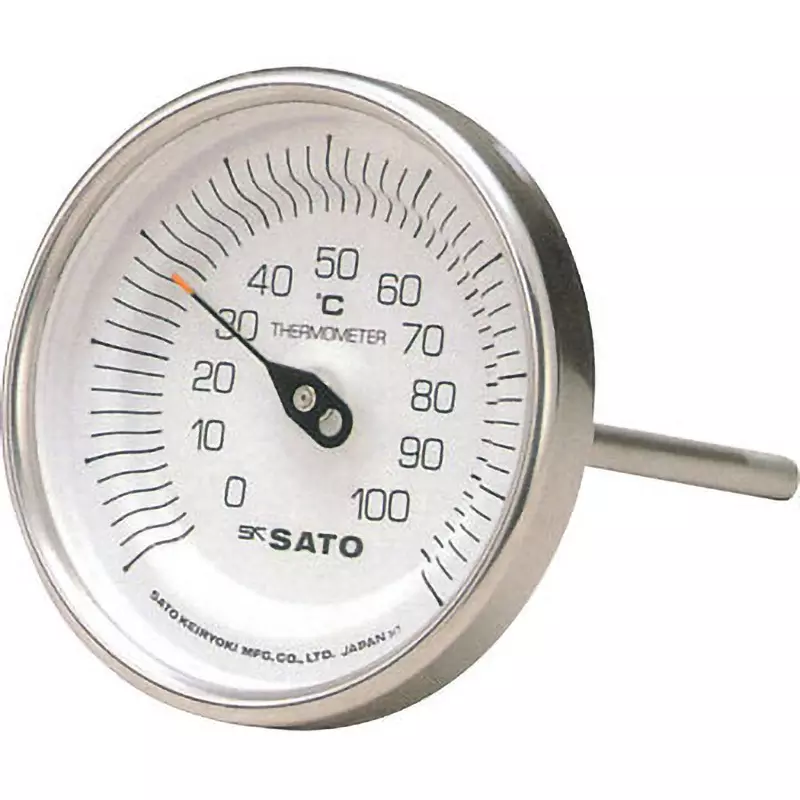 SATO KEIRYOKI Bimetal Thermometer 0 to 100 ℃ Measuring Range, BM-T-90S 0:100℃ 50L(2010-30)
