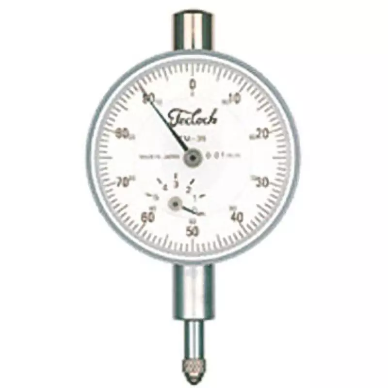 Teclock Small Dial Gauge 10 mm Measuring Ranges 0.1 mm Minimum Reading 1.5 or less N Measuring Force, TM-35-01
