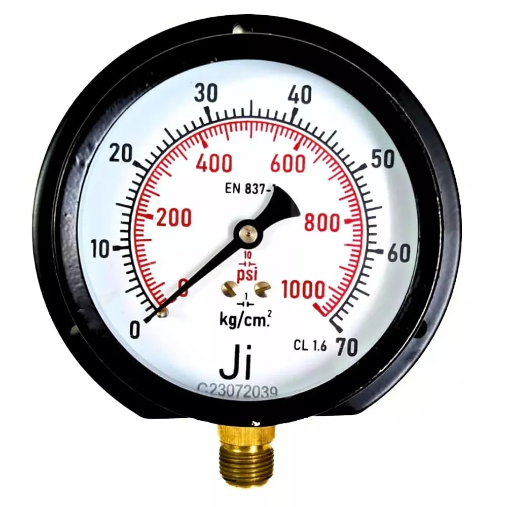 Japsin Instrumentation Commercial Pressure Gauge 0 to 70 Kg/cm² Range 100 mm (4 inch) Dial Size, JIPL-CPG-100MM-B7