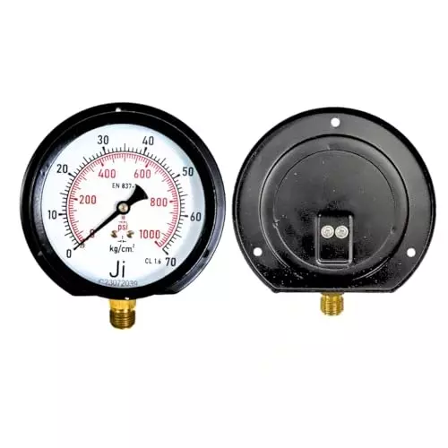 Japsin Instrumentation Commercial Pressure Gauge 0 to 70 Kg/cm² Range 100 mm (4 inch) Dial Size, JIPL-CPG-100MM-B7