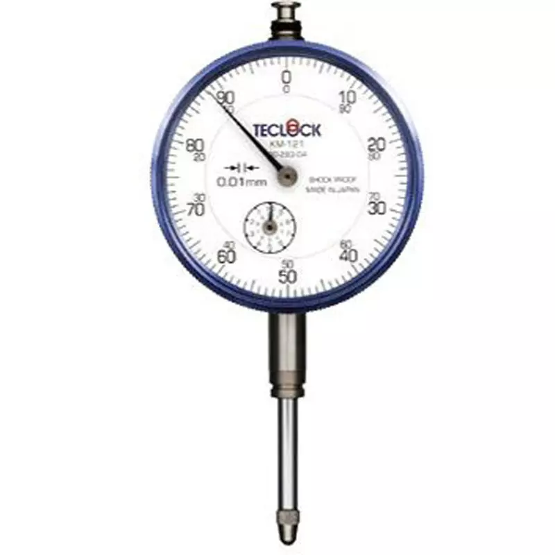 Teclock Dial Gauge 20 mm Measuring Ranges 0.01 mm Minimum Reading, KM-121-0.3-0.5